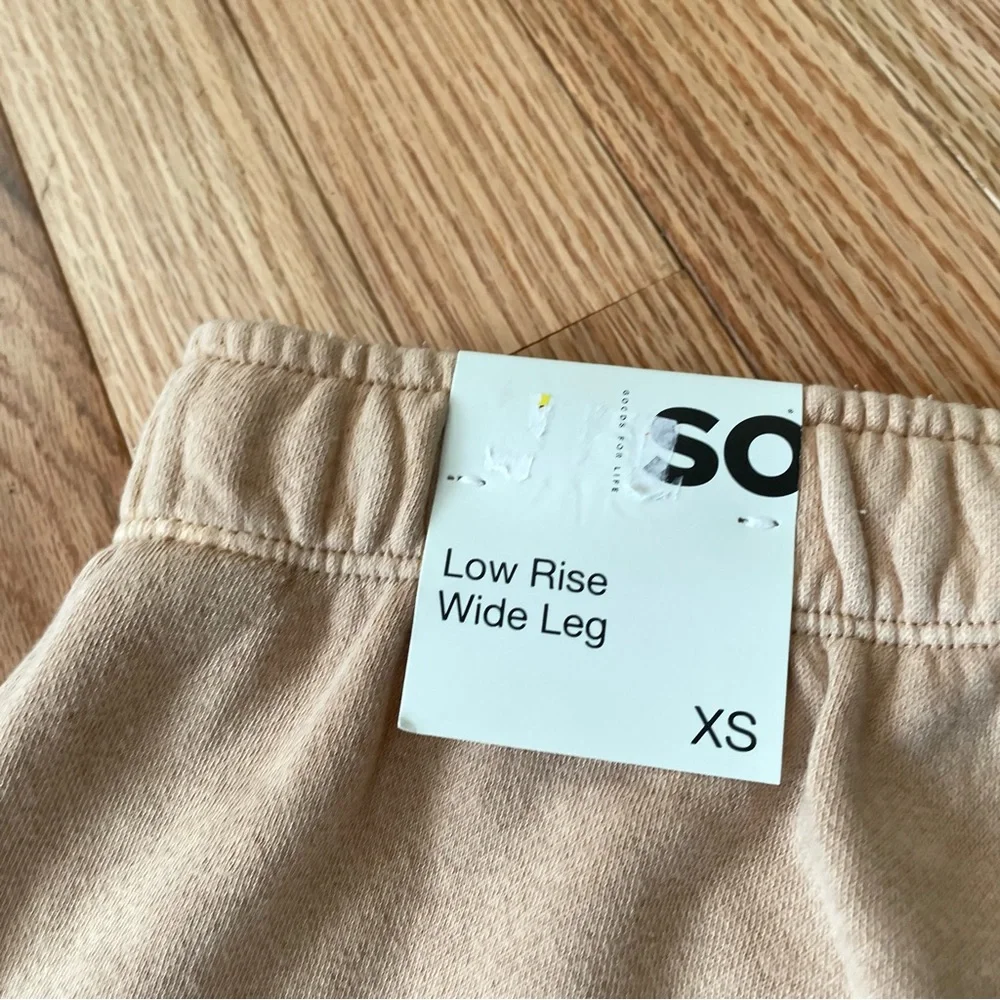 SO Beige Fleece Wide leg Sweatpants Womens XS Cozy Lounge Pants - Picture 4 of 4